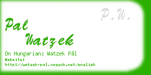 pal watzek business card